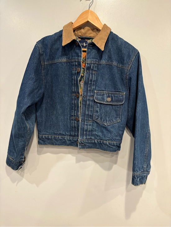 Ralph Lauren Jackets & Blazers - Ralph Lauren Blue Label Floral-Lined Jacket with Tan Corduroy Collar